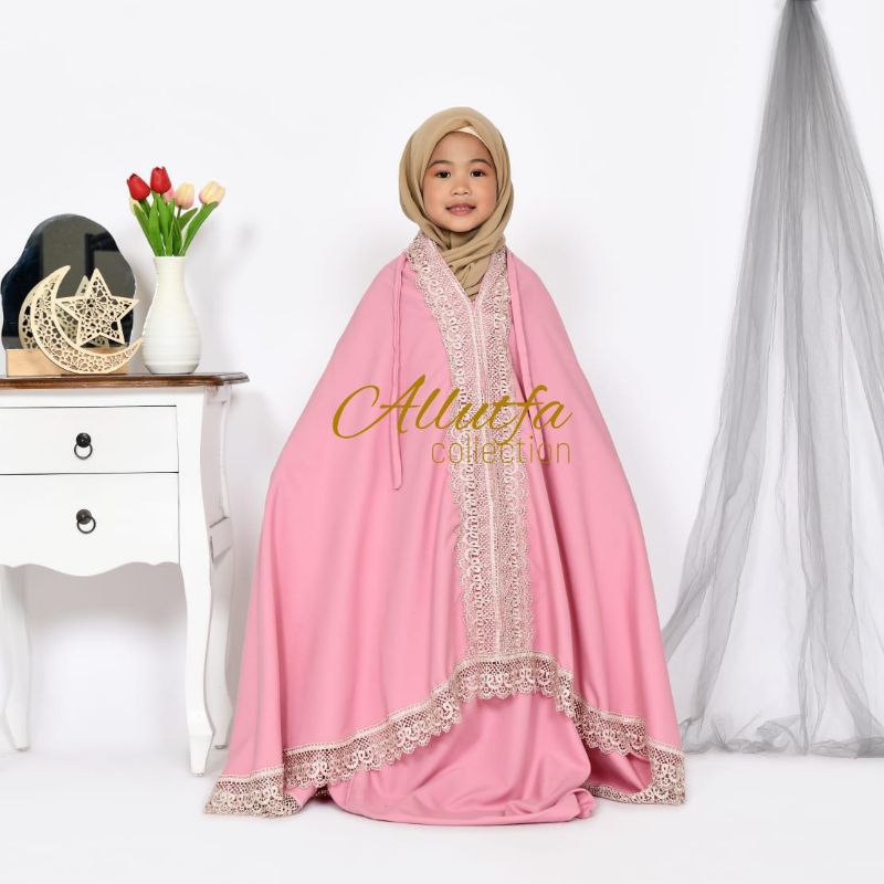 Mukena anak perempuan 2in1 risleting aktive Azira series bisa couple