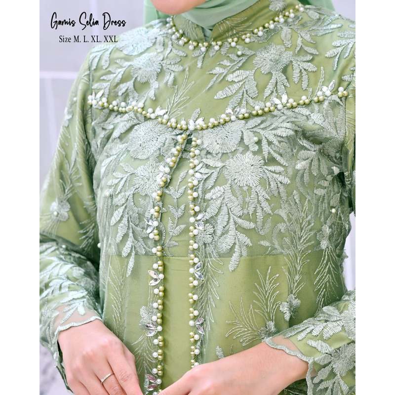 Gamis Selia Dress / Kebaya Dress Modern / Gamis Kebaya Kondangan / Baju Gamis Brukat Tulle / Gamis Modern