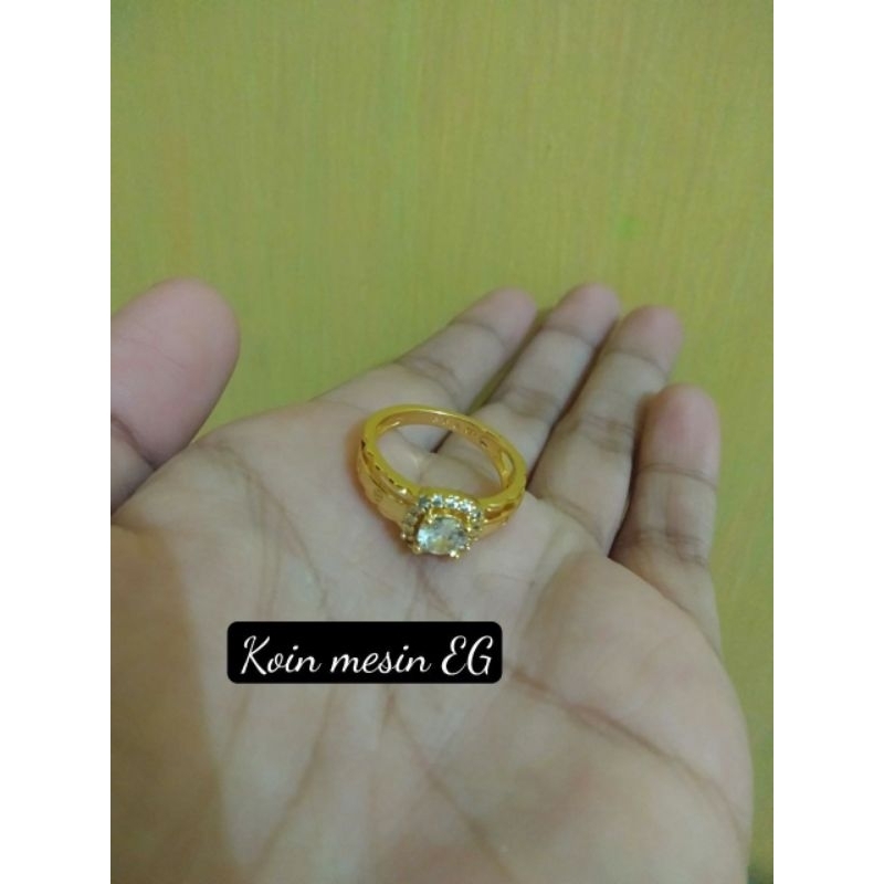 cincin mata koin mesin awet pakai harian wrn kuning24k