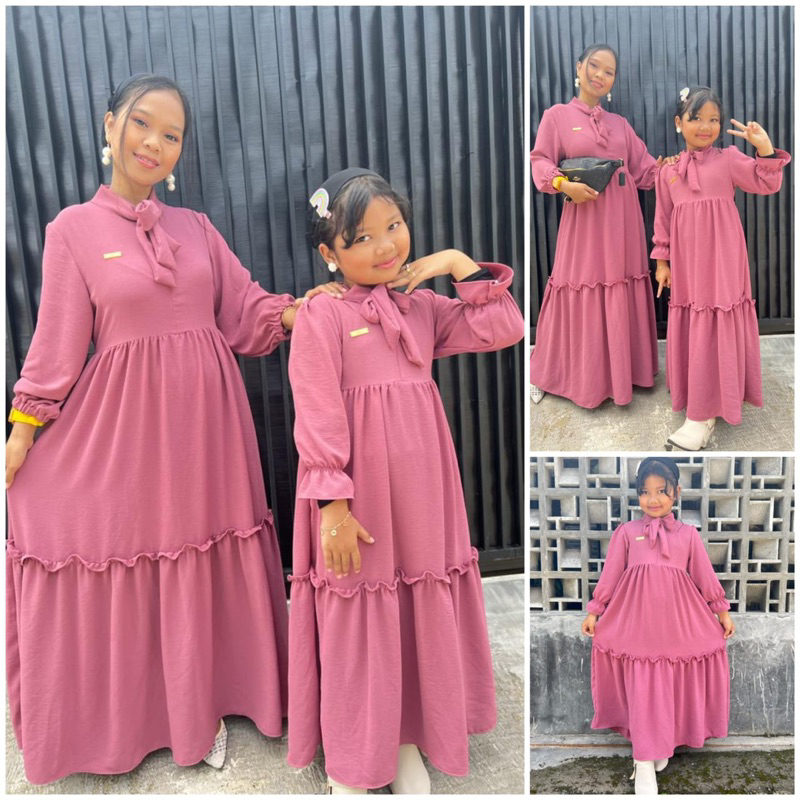 GAMIS PRITA COUPLE IBU DAN ANAK 4-10tahun by AQILA
