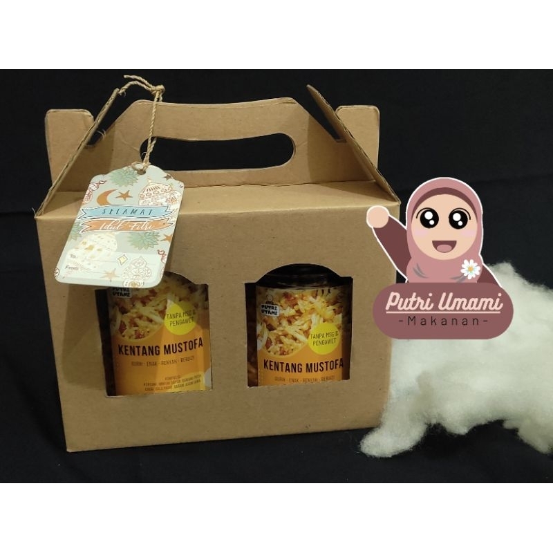 

(terbaru) 2 toples 750ml hampers bingkisan parcel lebaran kentang mustofa