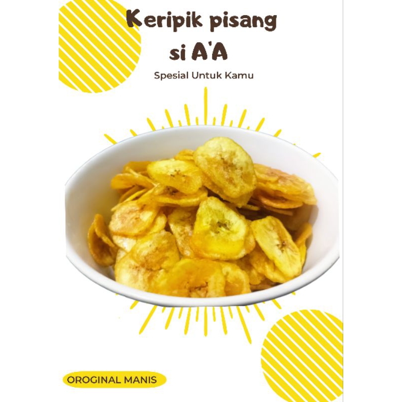 

Keripik Pisang Kepok RASA MANIS Home Made SI AA Tanpa Bahan Pengawet | Keripik Pisang manis 100gr | Snack Makanan Ringan