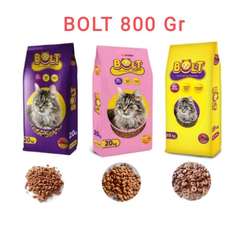 OBRAL MURAH BOLT 800 gr Makanan Kucing Bolt Ikan Kotak Donut Bulat Salmon Tuna 800gr Cat Food Best Seller