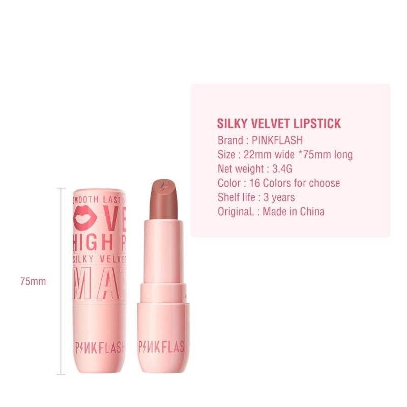 PINKFLASH Silky Velvet Matte Cream Lipstick | Putar