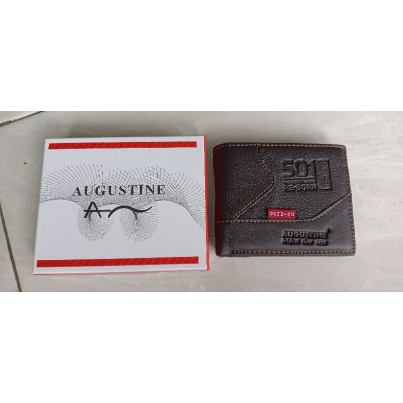 dompet kulit asli augustine warna coffe coklat tua