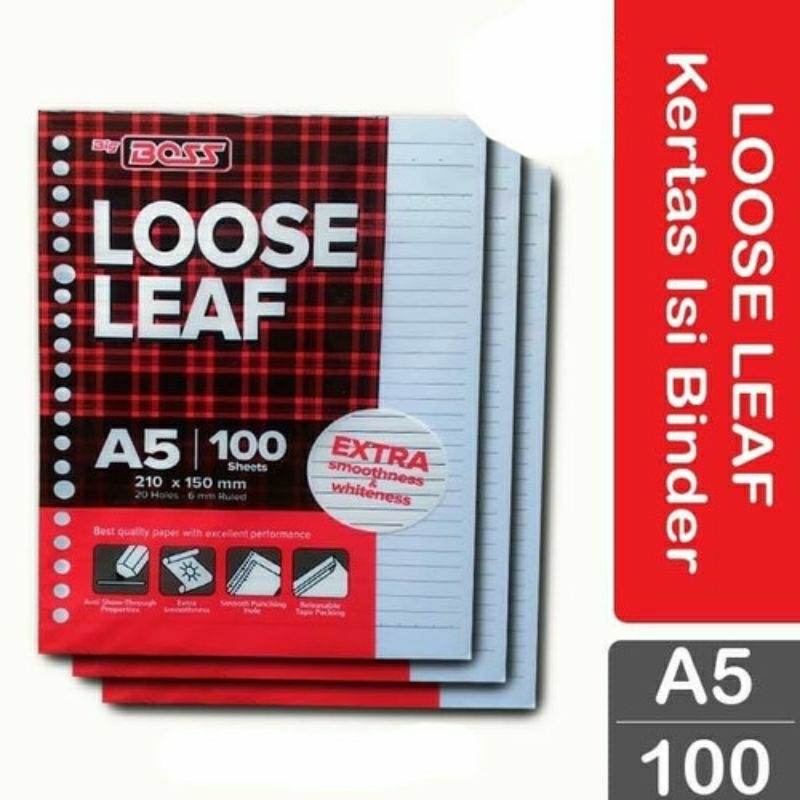 

Loose leaf A5 100 lembar big bozz/Isi binder/Big bozz/isi binder/kertas bergaris/isi ulang