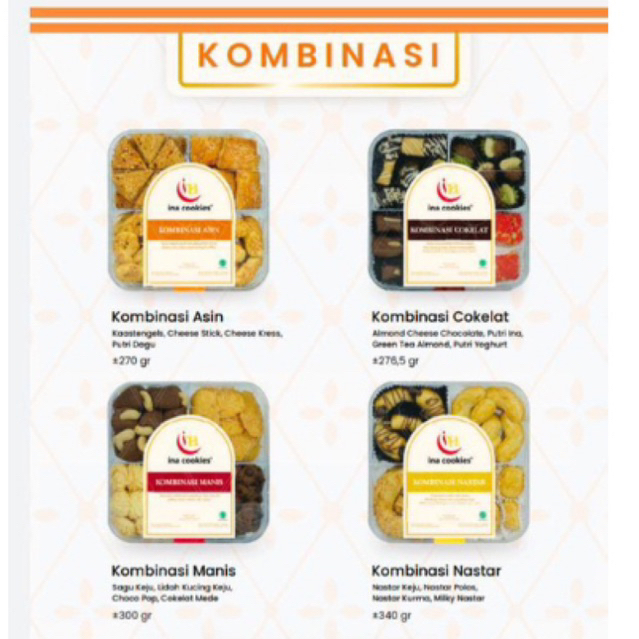 

Kombinasi Ina Cookies Kue Premium idul fitri lebaran manis asin nastar coklat