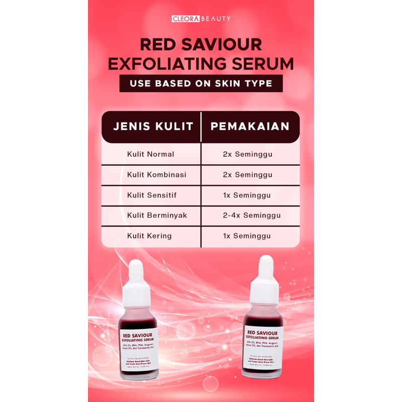 Cleora Red Savior Exfoliating Serum 16,5 ml peeling exfo serum CLEORA beauty