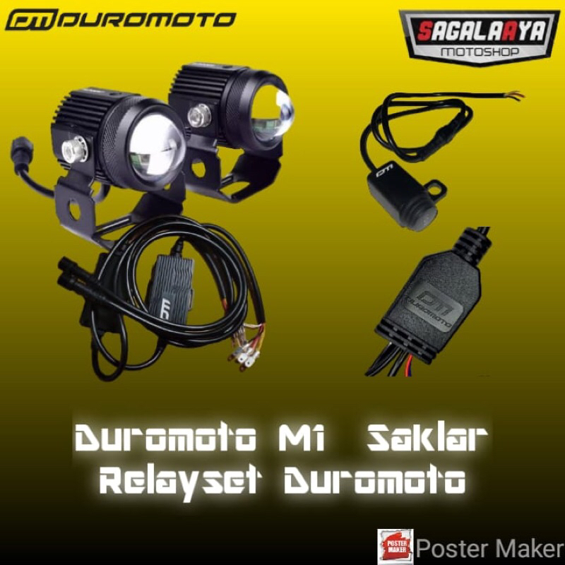 Paket Lampu Touring Duromoto M1 saklar Duromoto dan Relayset Original Duromoto