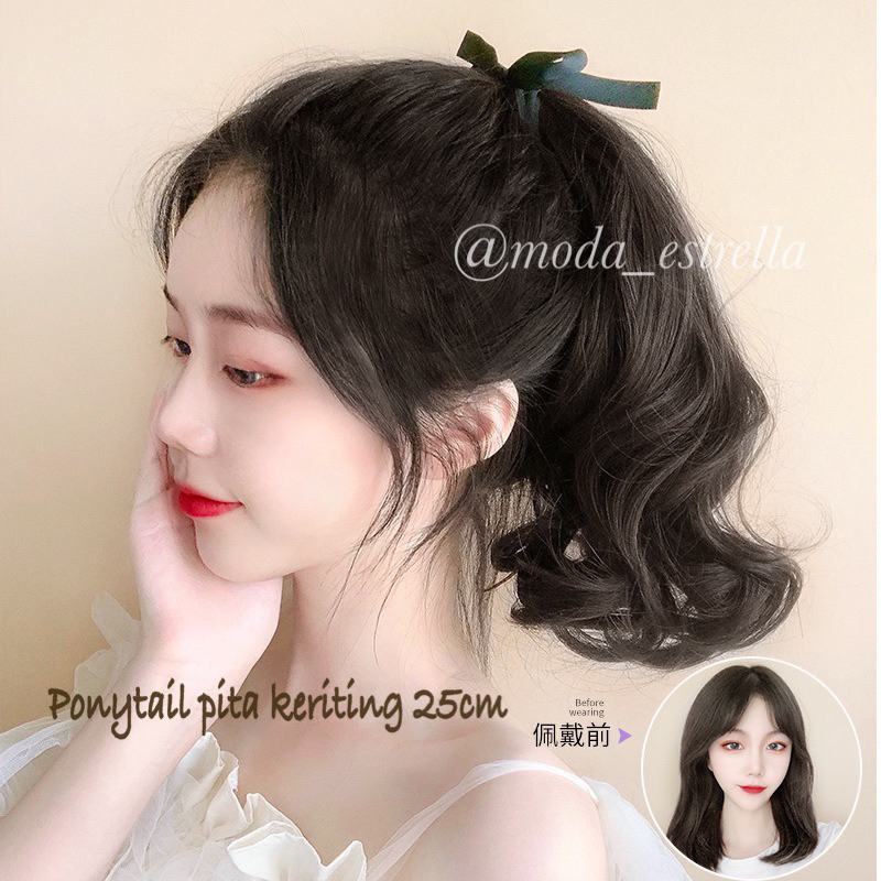 TALI PITA KERITING TEBAL &amp; TIDAK MENGKILAP DIJAMIN UANG KEMBALI / TIE PONYTAIL CURLY/FAKEHAIR / TALI EKOR KUDA/RAMBUT PALSU/HAIRCLIP/  KUNCIRAN EKOR KUDA  CURLY LURUS FAKEHAIR /HAIRCLIP / RAMBUT PALSU /FAKE PONYTAIL /HAIRCLIP HUMAN HAIR/HAIREXTENTION /WIG