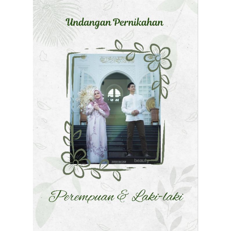 undangan video pernikahan/lamaran sage green