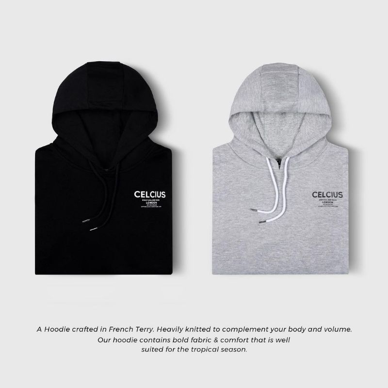 HOODIE GREY CELCIUS IDN SIMPLE ORIGINAL DISTRO