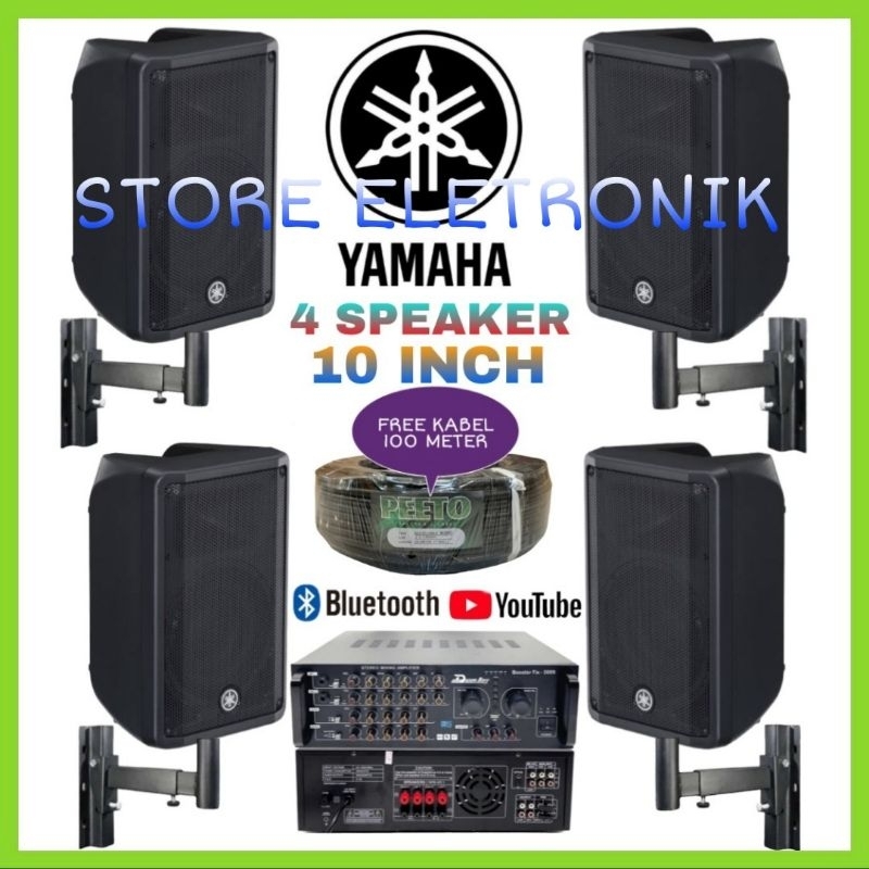 PAKET 4 SPEAKER YAMAHA 10 INCH CBR 10, AUDIO CAFE, MESJID, RESTORAN.!!