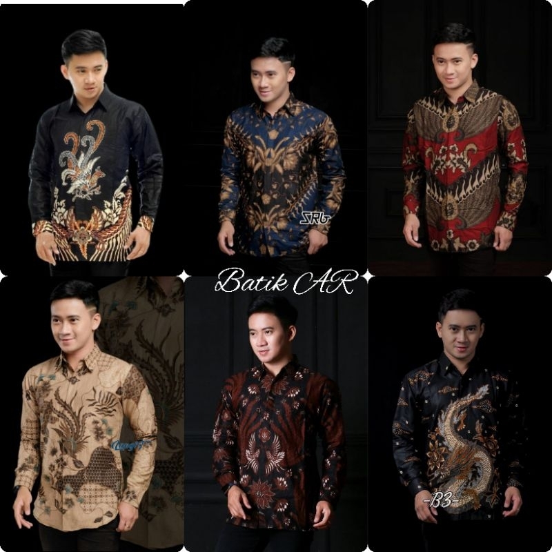 batik pria lengan panjang terlaris dengan ukuran m l xl xxl