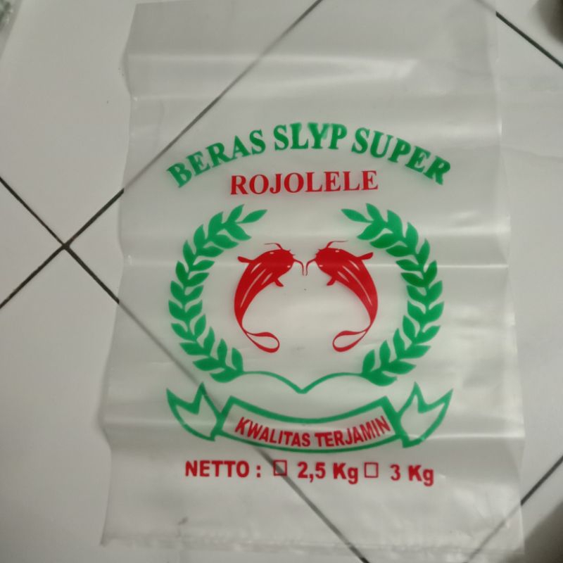 plastik kemasan beras 2,5 kg dan 3 kg rojolele