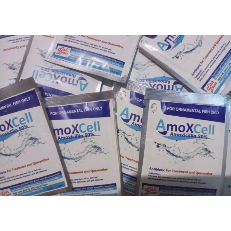 Amoxcell Obat Karantina Ikan/Amoxcilin/obat ikan bercak merah/obat ikan karantina