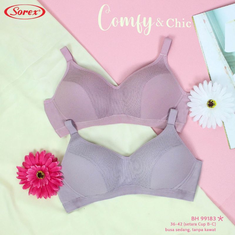 Sorex 99183 Bra BH Busa Tipis Tanpa Kawat Kait 3 Cup Besar (B-C) Super Nyaman