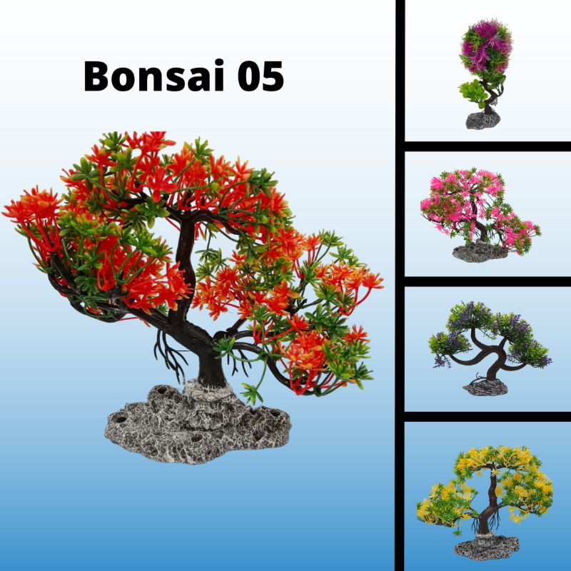 Hiasan Aquarium Aquascape Pohon Bunga Bonsai Sintetis Bonsai Plastik