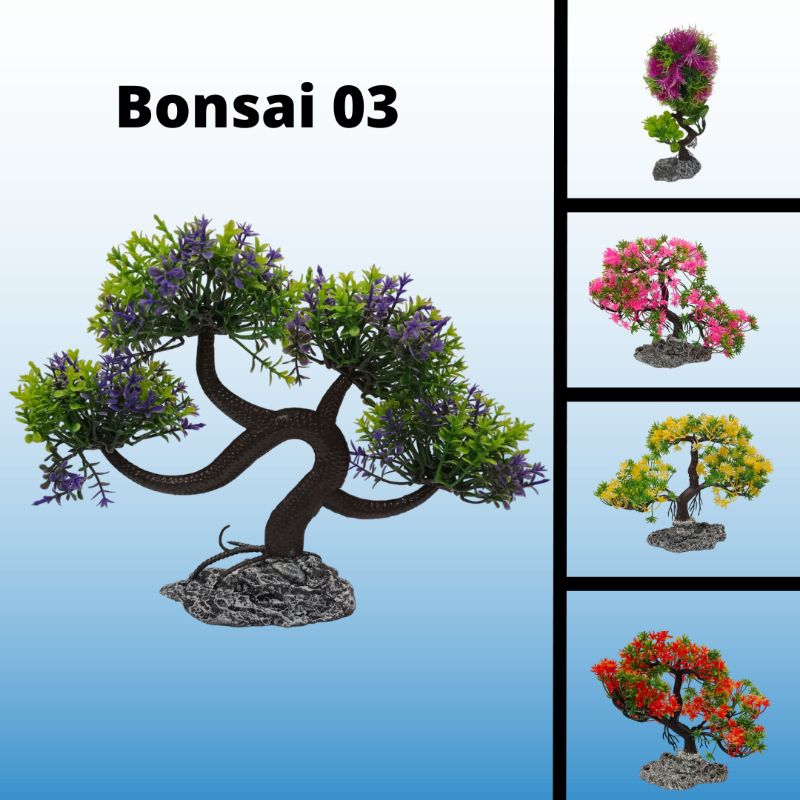 Hiasan Aquarium Aquascape Pohon Bunga Bonsai Sintetis Bonsai Plastik