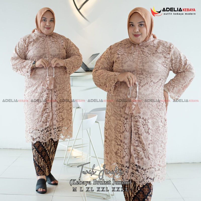 Permata Olshop / Kebaya Brukat Busui Jumbo / Kebaya Modern / Kebaya Tunik Brukat Jumbo