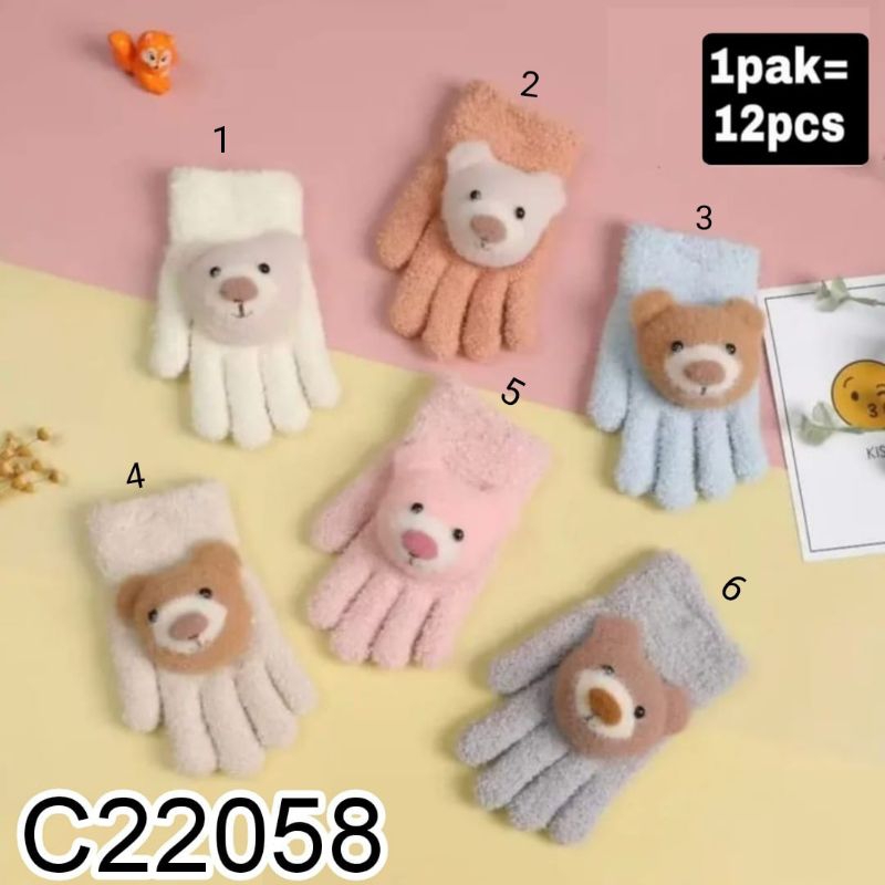 sarung tangan anak motif bear kode c22058