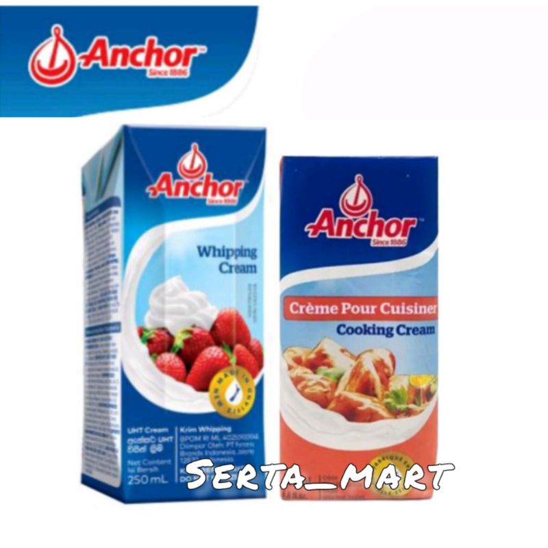 

Anchor Whipping Cream 250ml / Cooking Cream 200ml - Cream Masak