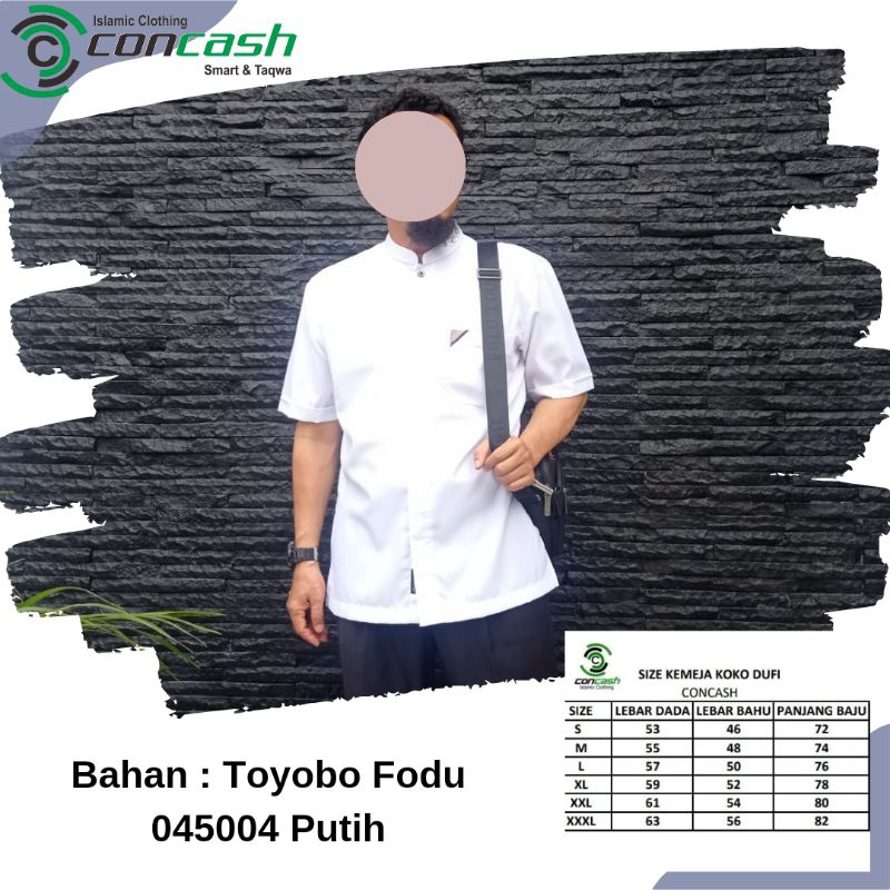 Kemeja koko - kemeja koko modern - kemeja koko lebaran - kemeja koko casual - Concash - Putih