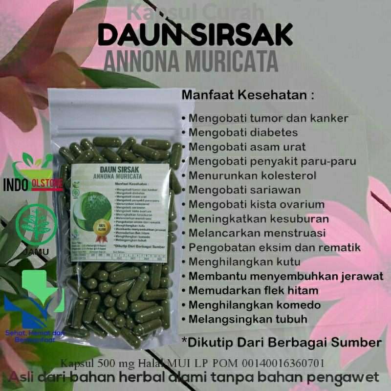 

DAUN SIRSAK 100 KAPSUL OBAT HERBAL TERBAIK TOPP SELLER (PREMIUM QUALITY)