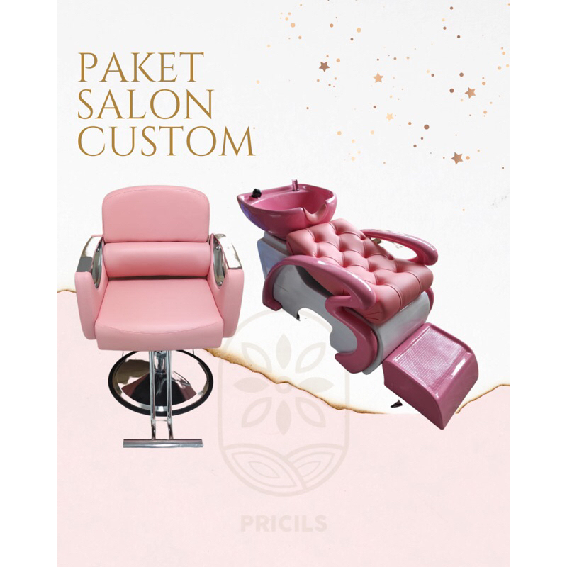 Paket Salon Washbak Keramas dan Kursi Salon Premium