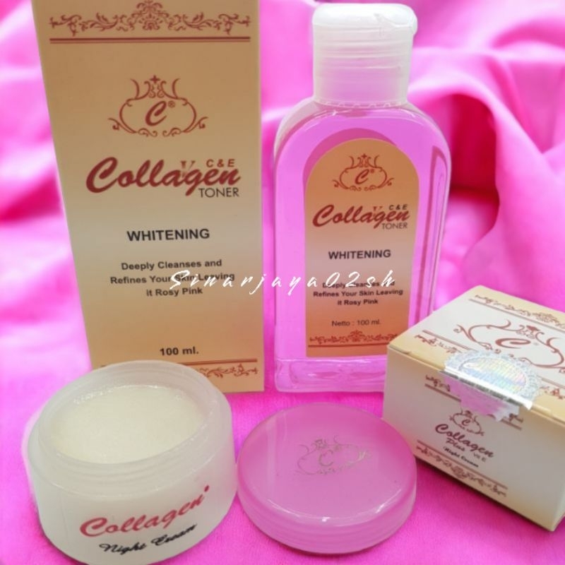 Paket Cream MALAM collagen + Toner whitening ORIGINAL