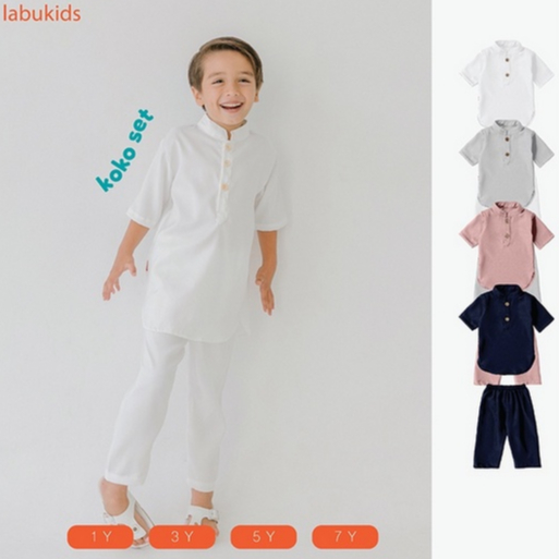 Labu Kids Kafa Koko Set - Setelan Baju Koko Celana Panjang Anak Laki Laki Raya Collection