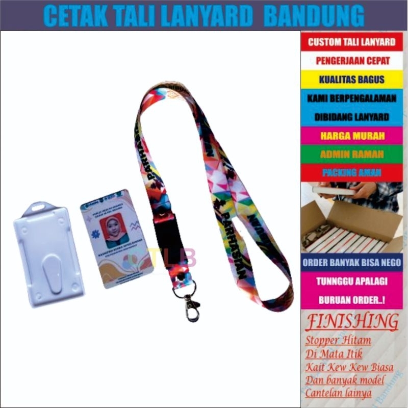 Tali lanyard  ID card custome dan casing satu set/cetak  lanyard id card custome dan casing sepaket /lanyard custom satuu set/gantungan lanyard satu set