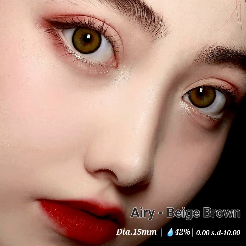 SOFTLENS AIRY BEIGE BROWN NUDE GREY OLIVE. NORMAL/MINUS s.d -10.00.SOFTLENS.dia.15mm