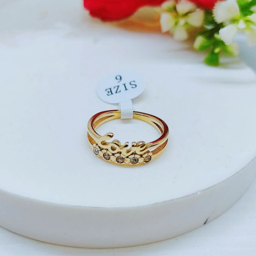 Cincin Love Titanium Permata Perhiasan Fashion 1352