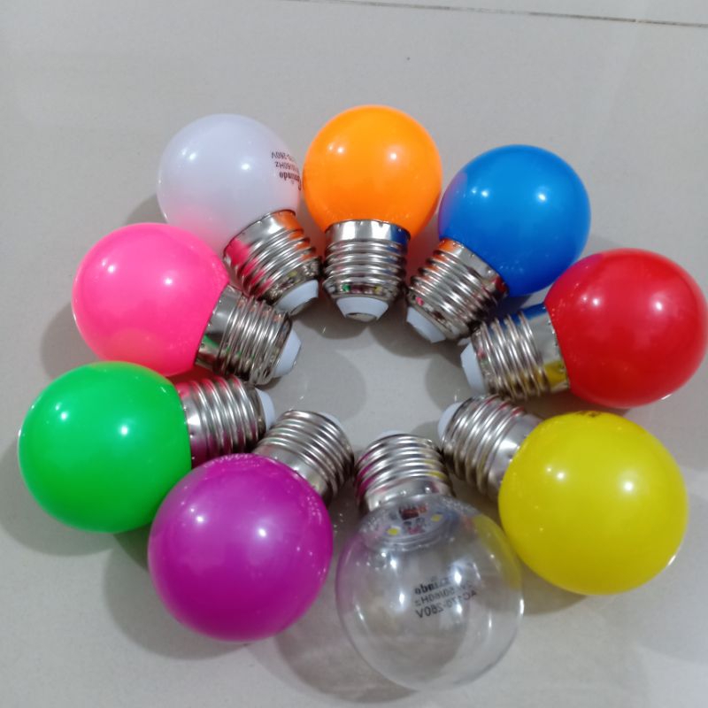 Bohlam Led warna, model ping pong