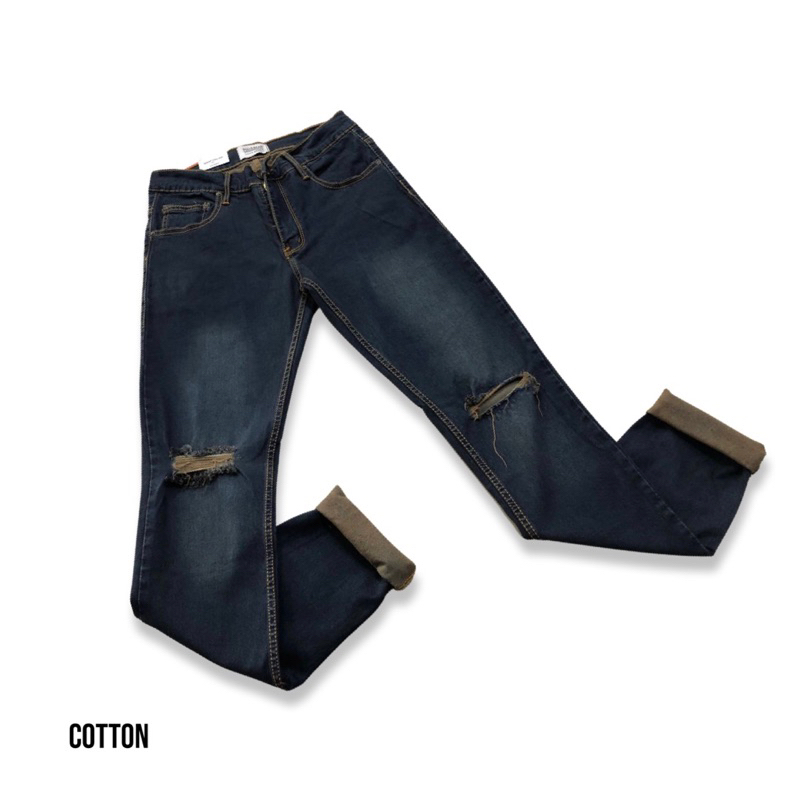 CELANA PANJANG SOFT PRIA SOBEK-sobek Ripped Jeans Ready Medan