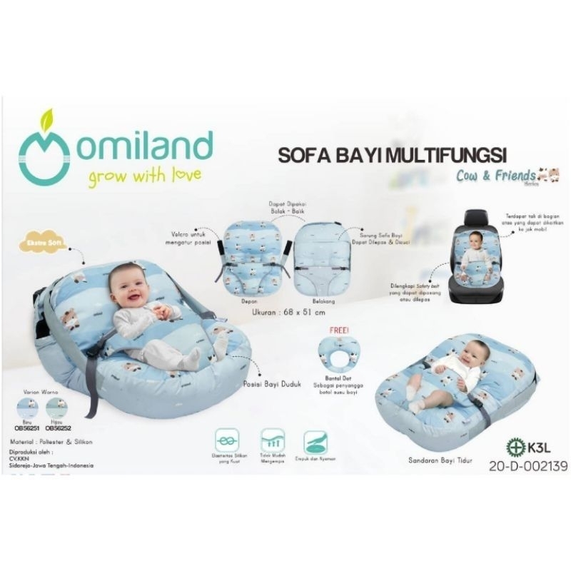 Omiland sofa bayi multifungsi cow and friend series