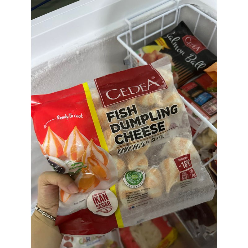 

Dumpling Cheese 500gr Cedea Dumpling Keju Cedea Ikan Olahan isi keju Frozen Food