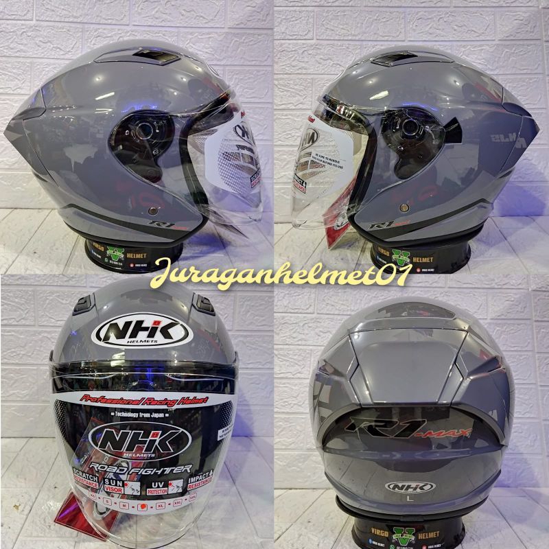 HELM NHK R1 MAX SOLID DIMGREY|HELM NHK R1 MAX DIMGREY GLOSSY