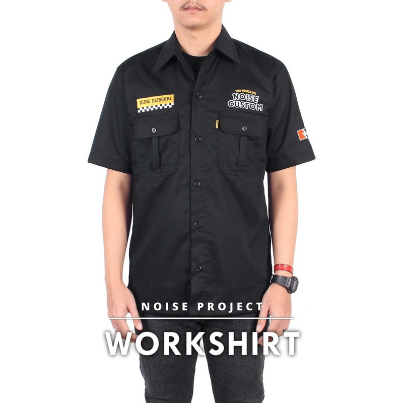 Workshirt Noise Project Kemeja Workshirt Kemeja pria Hijau