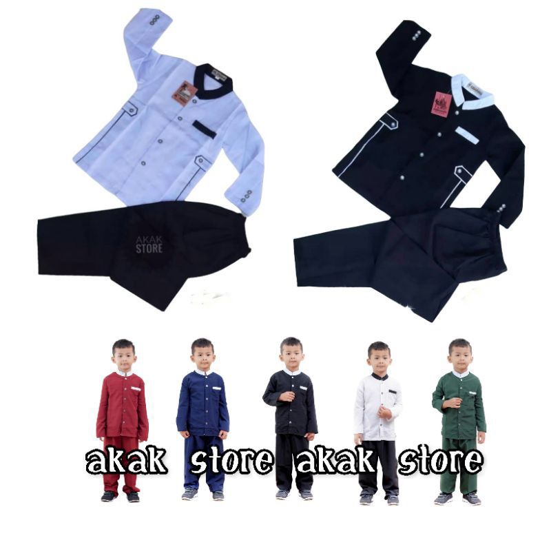 pakaian muslim anak laki laki (Baju Koko anak laki laki setelan) Setelan jazko anak 4tahun-13tahun