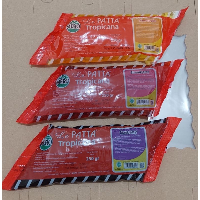 

selai le patta nanas, strawberry & blueberry 250gr KEMASAN REPACK