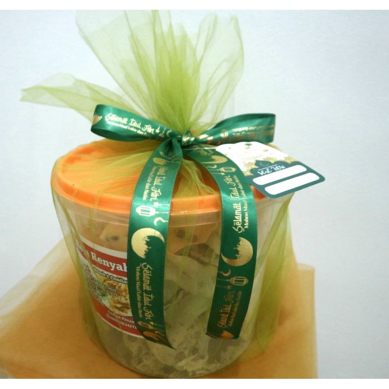 Peyek toples 5 liter  hampres lebaran/parsel lebaran mewah/empeyek kacang tanah/rempeyek rebon/rempe