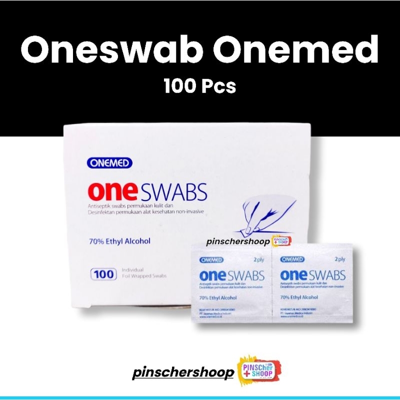 OneSwab Alkohol Swab Isi 100 Antiseptik Kasa Alcohol Pre Pads