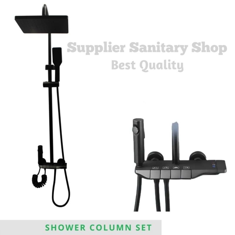 Shower column almunium set/kran panas dingin/shower mandi