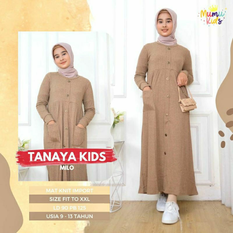 Gamis Anak Perempuan Remaja Tanggung TANAYA MAXY KIDS by Mumu Kkds Fashion
