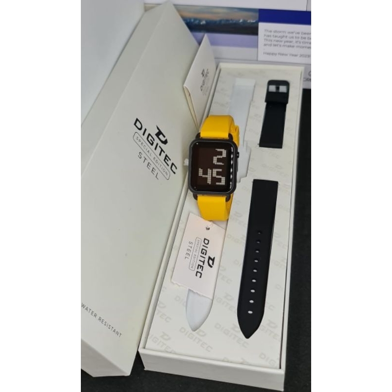 Jam tangan Digitec 6090T / DGS-6090T Special Edition + Free extra strap black original - jam tangan 