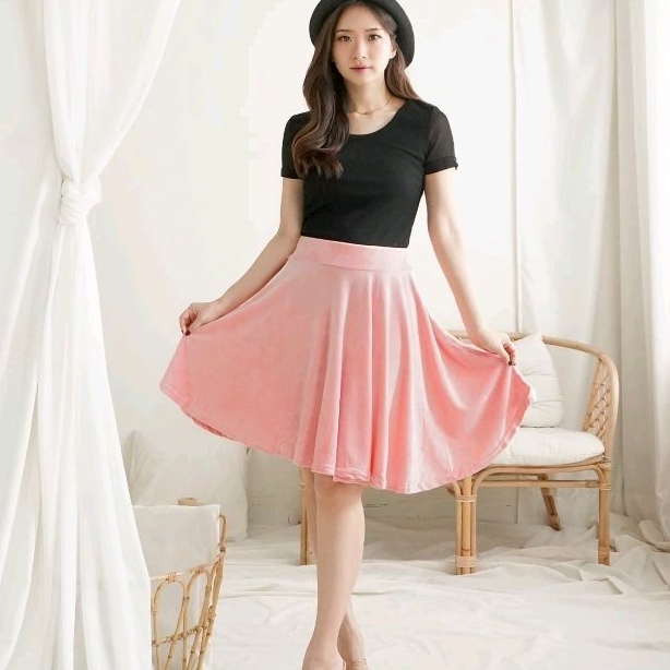 1578 Set2in1 Setelan baju atasan set rok mini skirt pendek megar Korea Korean style wanita import st