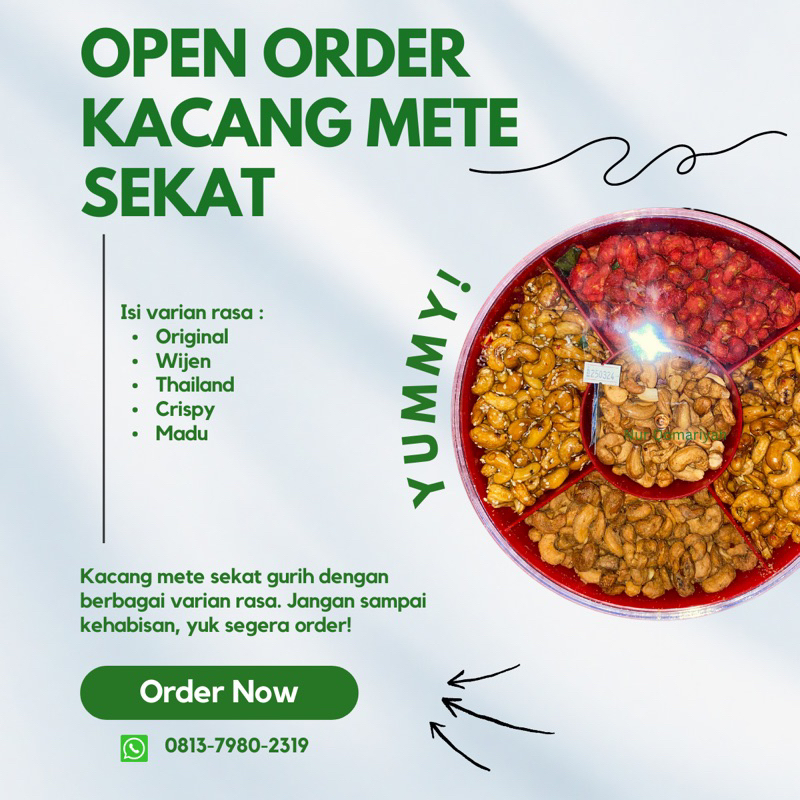 

OPEN ORDER KACANG METE SEKAT BERBAGAI RASA JAJAN LEBARAN