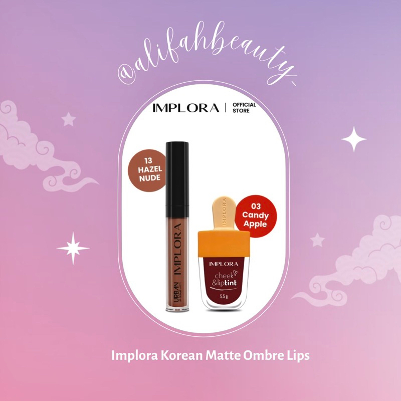 @alifahbeauty | Implora korean Matte Ombre Lips